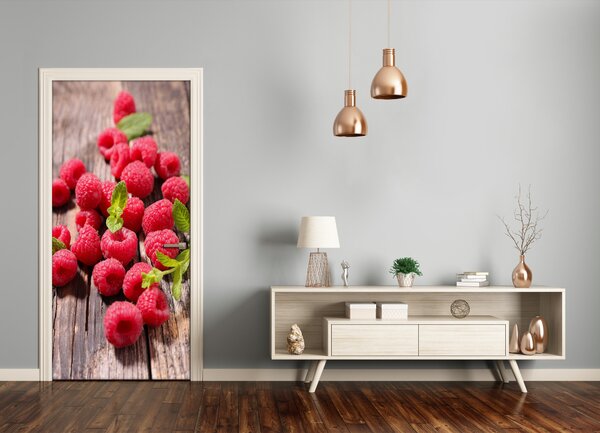 Samolepiace fototapety na dvere maliny 85x205 cm