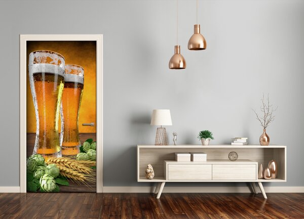 Fototapeta na dvere samolepiace dva poháre piva 75x205 cm