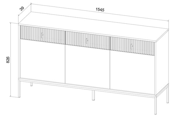 Vivaldi Komoda Maggiore 154,5 cm čierna