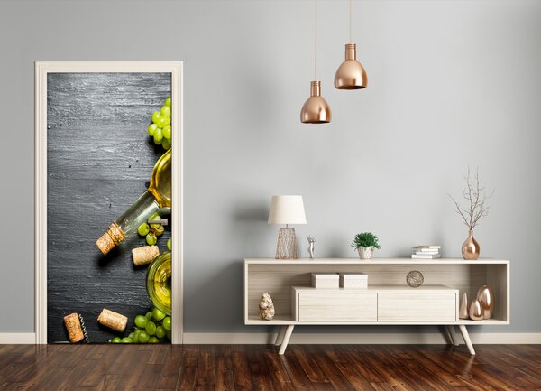 Fototapeta na dvere samolepiace hrozno a víno 85x205 cm