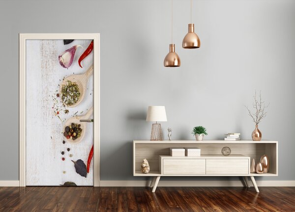 Fototapeta dvere samolepiace zelenina a korenie 85x205 cm