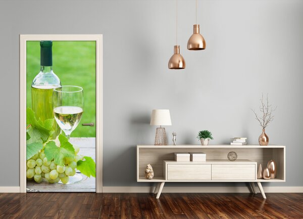 Fototapeta na dvere samolepiace hrozno a víno 85x205 cm
