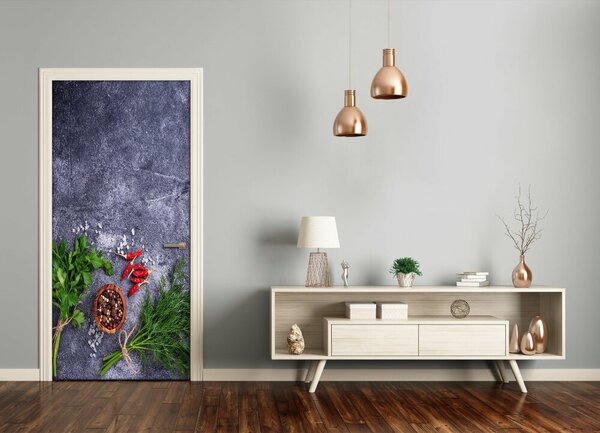 Fototapeta na dvere samolepiace bylinky a korenie 95x205 cm