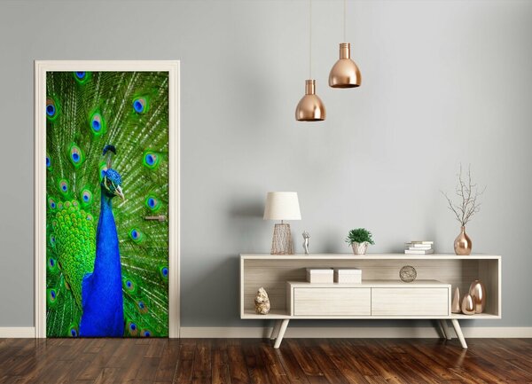 Samolepiace fototapety na dvere páv 95x205 cm