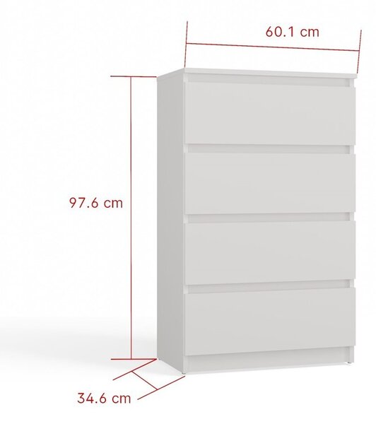 TP Living Komoda MALWA M4 60 cm biela