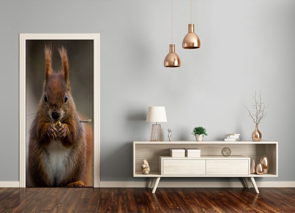 Samolepiace fototapety na dvere Veverka 85x205 cm