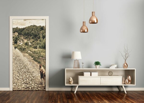 Samolepiace fototapety na dvere Dvaja psi kopec 95x205 cm