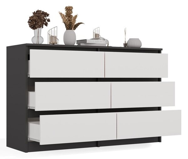 TP Living Komoda Malwa M6 120 cm antracit/biela