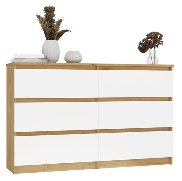 TP Living Komoda MALWA M6 120 cm dub artisan/biela