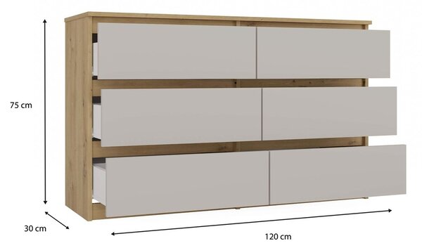 TP Living Komoda Malwa M6 120 cm dub artisan/kašmír