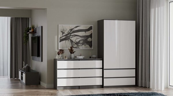 TP Living Komoda Malwa M6 120 cm antracit/biela