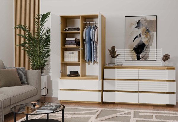 TP Living Komoda MALWA M6 120 cm dub artisan/biela