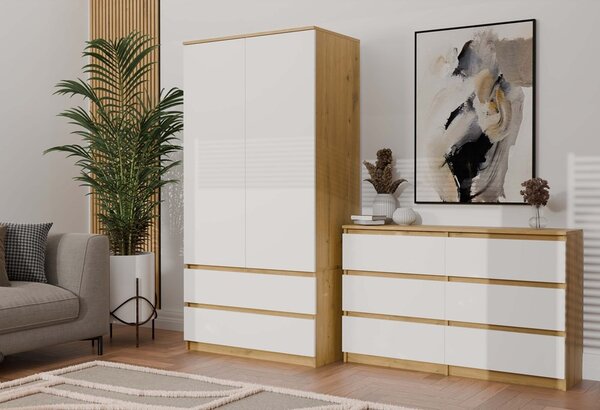 TP Living Komoda MALWA M6 120 cm dub artisan/biela