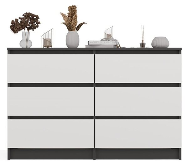 TP Living Komoda Malwa M6 120 cm antracit/biela