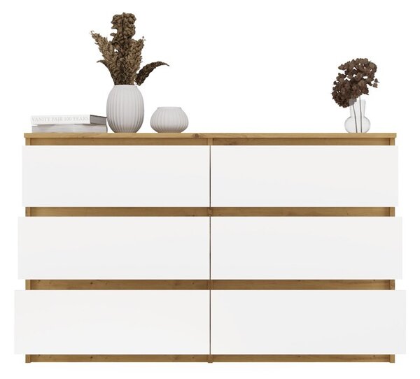 TP Living Komoda MALWA M6 120 cm dub artisan/biela