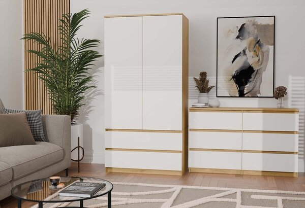 TP Living Komoda MALWA M6 120 cm dub artisan/biela
