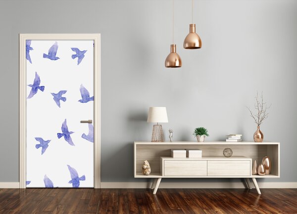 Samolepiace fototapety na dvere Modké lastovičky 95x205 cm