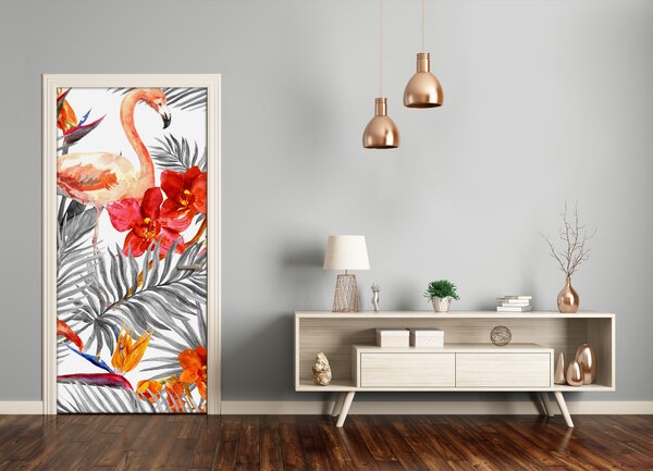Samolepiace fototapety na dvere Fleminga a kvety 85x205 cm