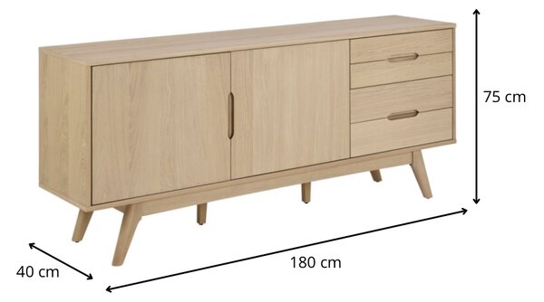 Actona Komoda Marte 180 cm dub bielený