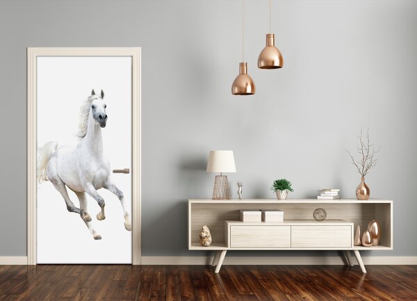 Samolepiace fototapety na dvere Biely kôň v cvale 75x205 cm