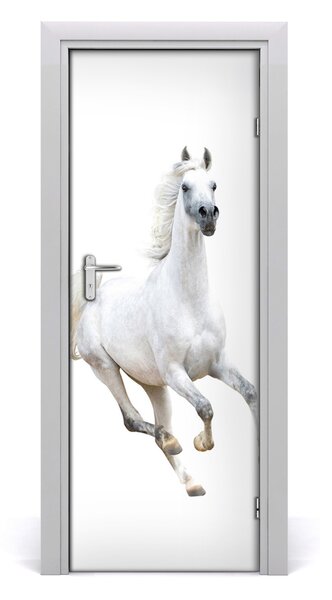 Samolepiace fototapety na dvere Biely kôň v cvale 75x205 cm