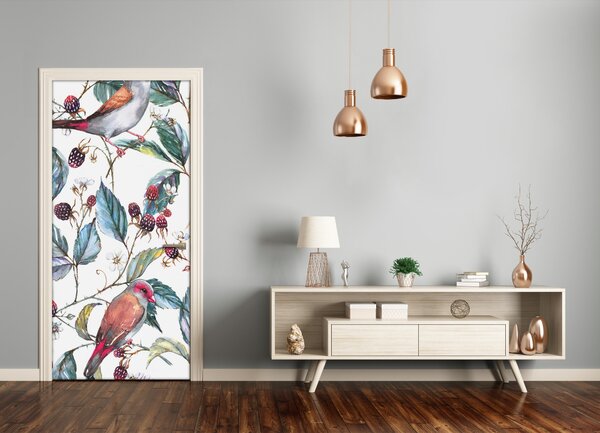 Samolepiace fototapety na dvere Vtáky a černice 75x205 cm