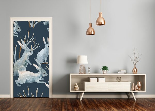 Samolepiace fototapety na dvere Králiky 85x205 cm