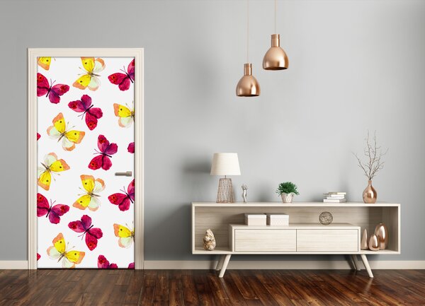 Samolepiace fototapety na dvere farební motýle 85x205 cm