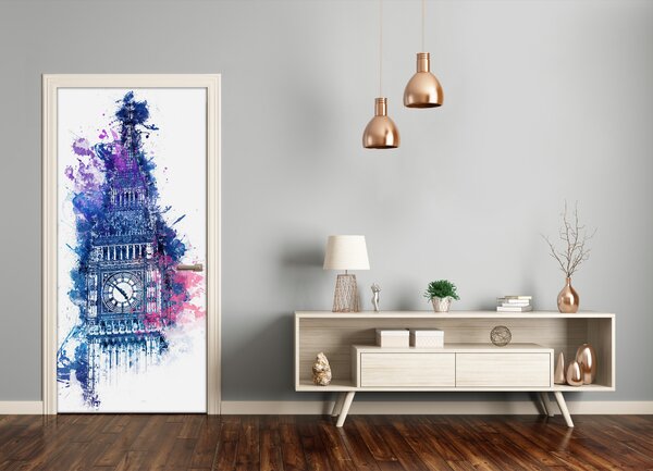 Samolepiace fototapety na dvere Farebný Big Ben 75x205 cm