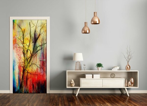 Samolepiace fototapety na dvere abstraktné drevo 85x205 cm