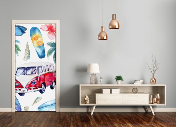 Samolepiace fototapety na dvere surferská sada 75x205 cm