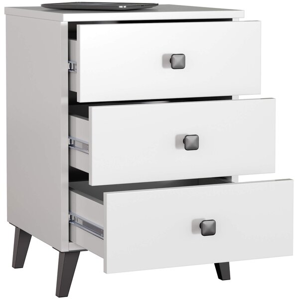 Ak furniture Komoda MOBI K-03 biela/čierna