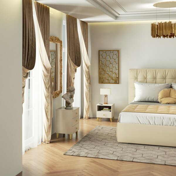 Ak furniture Komoda MOBI K-03 kašmír/zlatá
