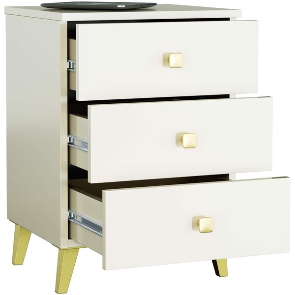 Ak furniture Komoda MOBI K-03 kašmír/zlatá