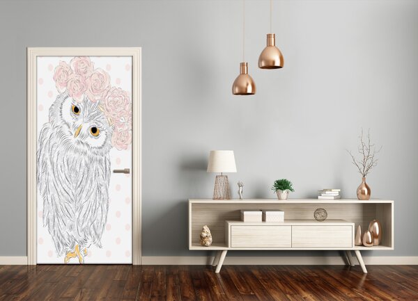Samolepiace fototapety na dvere sova 75x205 cm