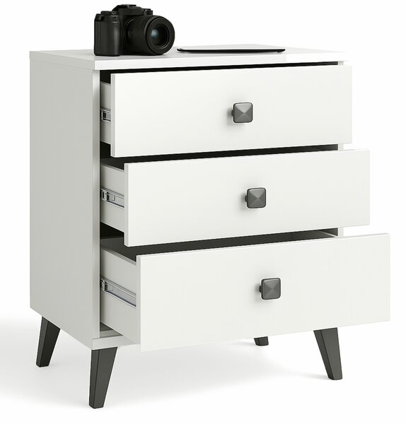Ak furniture Komoda MOBI K-03 biela/čierna