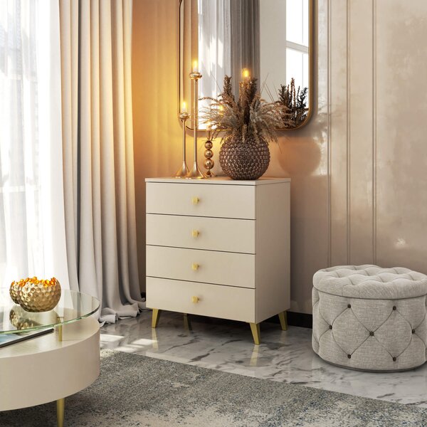 Ak furniture Komoda MOBI K-04 kašmír/zlatá