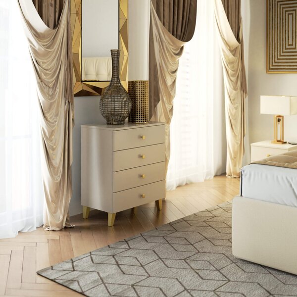 Ak furniture Komoda MOBI K-04 kašmír/zlatá