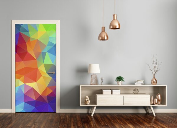 Samolepiace fototapety na dvere abstrakcie trojuholníky 75x205 cm