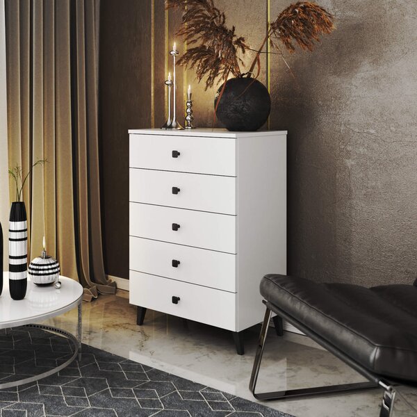 Ak furniture Komoda MOBI K-05 biela/čierna