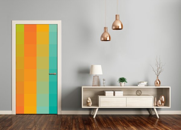 Samolepiace fototapety na dvere farebné štvorce 95x205 cm