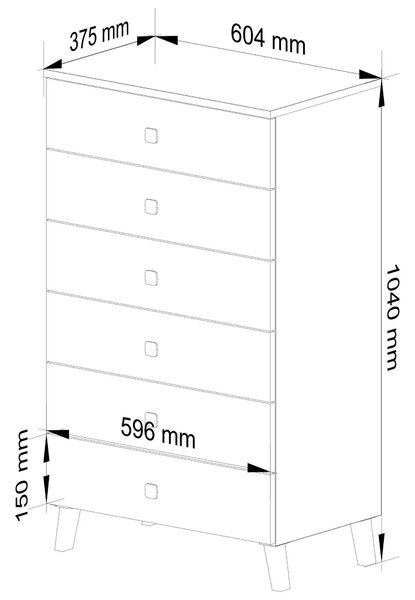 Ak furniture Komoda MOBI K-06 biela/čierna
