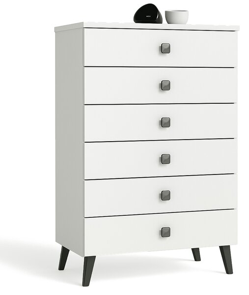 Ak furniture Komoda MOBI K-06 biela/čierna
