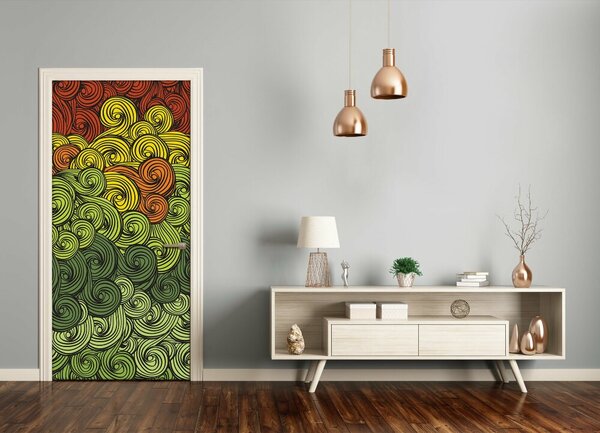 Samolepiace fototapety na dvere farebné vlny 85x205 cm