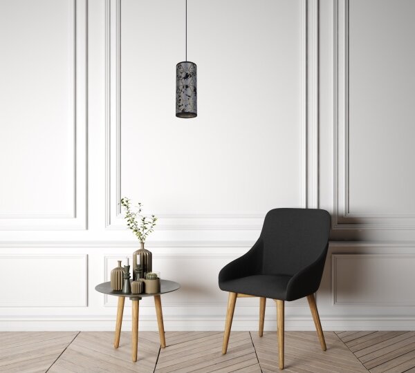 Luster na lanku AVALO 1xE27/60W/230V šedá/čierna
