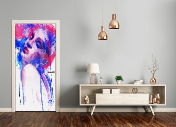 Samolepiace fototapety na dvere abstrakcie žena 75x205 cm