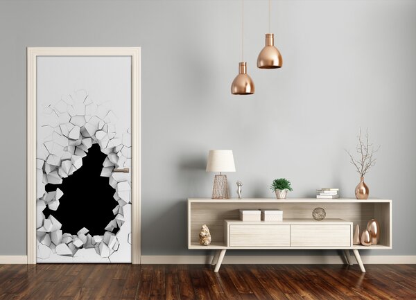 Samolepiace fototapety na dvere Diera v stene 85x205 cm