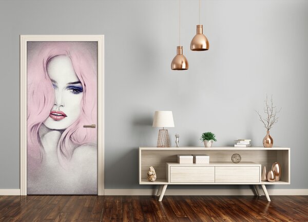 Samolepiace fototapety na dvere abstrakcie žena 75x205 cm