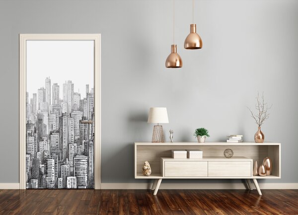 Samolepiace fototapety na dvere mrakodrapy 75x205 cm