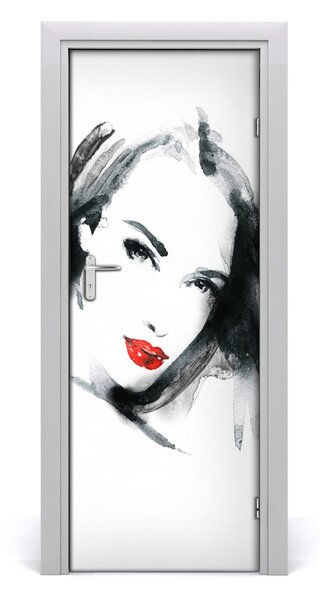 Samolepiace fototapety na dvere žena portrét 95x205 cm